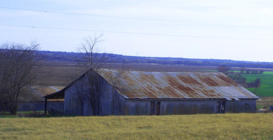 A barn, and the fields