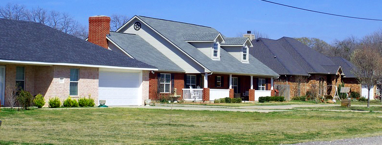 Brick homes on the street
